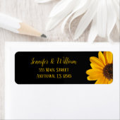Black Sunflower Wedding Return Address Labels (Insitu)