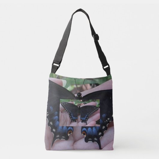 Black Swallowtail Butterfly #1 Crossbody Tas (Voorkant)