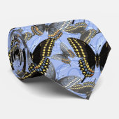 Black Swallowtail Butterfly Swirls Stropdas (Opgerold)