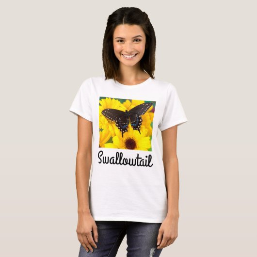 Black Swallowtail butterfly T-shirt (Voorkant volledig)
