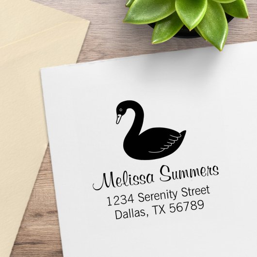 Black Swan-adres Rubberstempel