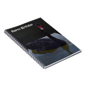 Black Swan druplets in Pond, Birthday Notitieboek (Rechterzijde)