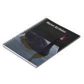 Black Swan druplets in Pond, Birthday Notitieboek (Linkerzijde)