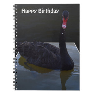 Black Swan druplets in Pond, Birthday Notitieboek