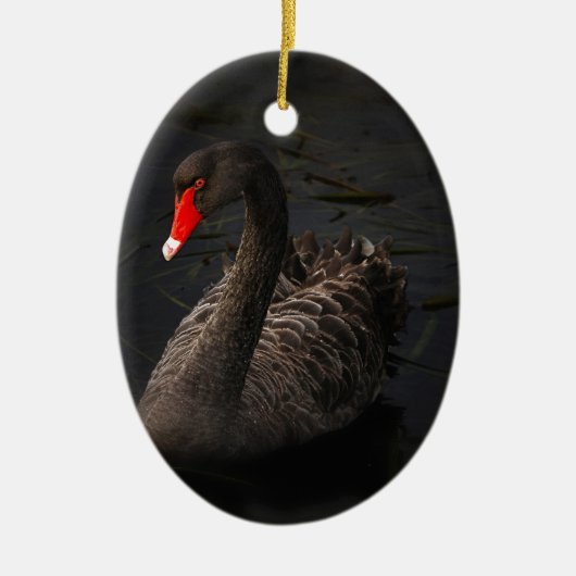 Black Swan Keramisch Ornament (Voorkant)