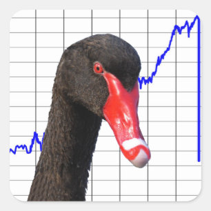Black Swan Market Crash Vierkante Sticker