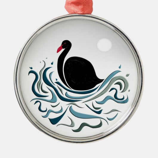Black Swan Metalen Ornament (Voorkant)