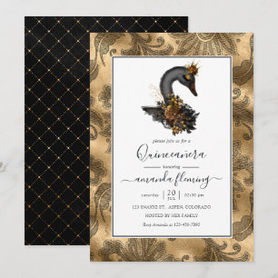 Black Swan Quinceañera Kaart