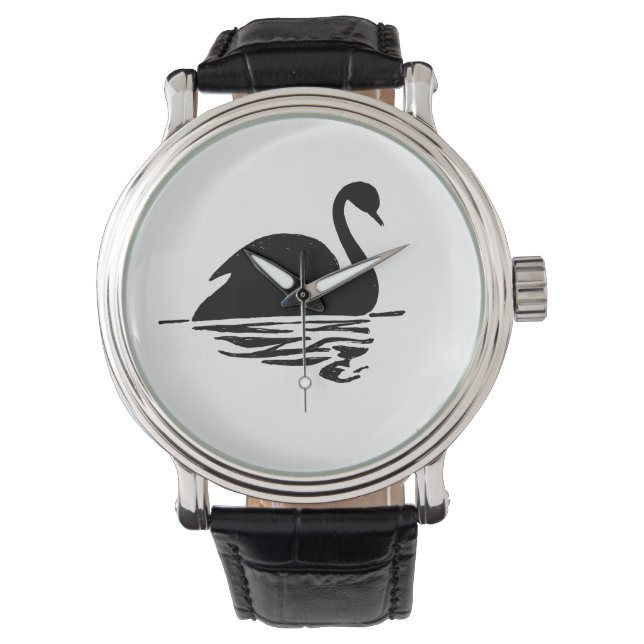 Black Swan Silhouette Horloge (Voorkant)