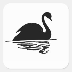 Black Swan Silhouette Vierkante Sticker
