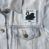 Black Swan voor mam Vierkante Button 5,1 Cm (In situ)