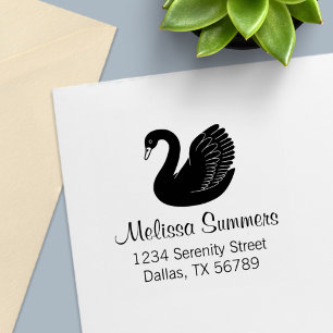Black Swan Wings Up Adres Zelfinktende Stempel