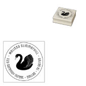 Black Swan Wings up Ronde Adres Rubberstempel (Gestempeld)
