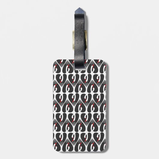 BLACK SWANS HEART PATTERN BAGAGELABEL (Achterkant verticaal)