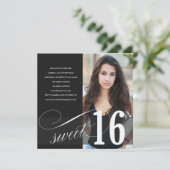 Black Sweet 16 Party Invitation (Debout devant)