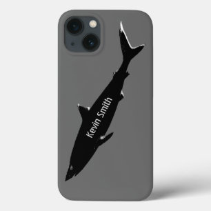 black swimming shark personalized iPhone 13 hoesje