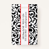 Black Swirl Bagagelabel / badge (Achterkant)