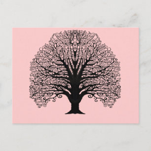 Black Swirl Tree Briefkaart