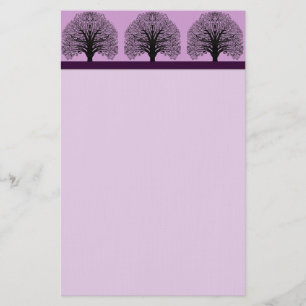 Black Swirl Tree Briefpapier