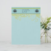 Black Swirl Tree Custom Briefhoofd (Staand voorkant)