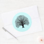 Black Swirl Tree Ronde Sticker (Envelop)