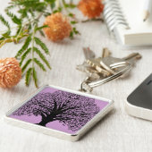 Black Swirl Tree Sleutelhanger (Zijkant)