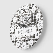 Black Symbol Pattern Modern Room Grote Klok (Hoek)