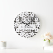 Black Symbol Pattern Modern Room Grote Klok (Huis)