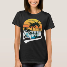 Black T-Shirt van Californië Retro Sunset Women's