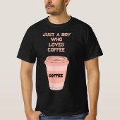 Black T-Shirt with Coffee Design (Devant)