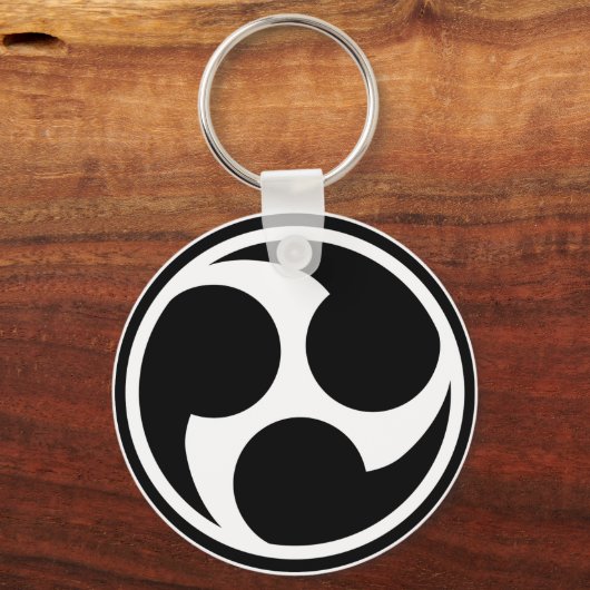 Black Taiko Mitsudomoe Sleutelhanger (Voorkant)