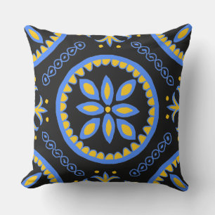 Black Talavera Tegel Buitenkussen