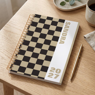 Black Tan à Carreaux Personnalisé Nom Année 2027 S