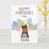 Black Tan Brussels Griffon Cropped Ears Verjaardag Kaart (Gele Bloem)