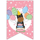 Black Tan Brussels Griffon Cropped Ears Verjaardag Vlaggetjes (Eerste vlag)