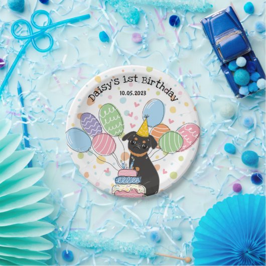 Black Tan Brussels Griffon Hond Verjaardagsfeestje Papieren Bordje (Feest)