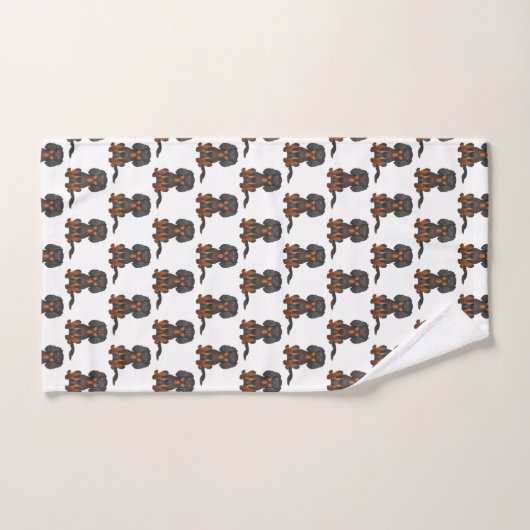 Black & Tan Cavalier King Charles Motif espagnol (Serviette à main)