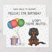 Black & Tan Cavalier King Charles Spaniel Birthday Kaart (Voorkant / Achterkant)