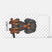 Black & Tan Cavalier King Charles Spaniel & Naam Case-Mate iPhone Case (Achterkant (horizontaal))