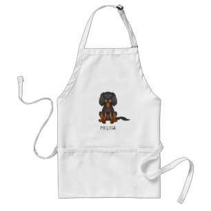 Black & Tan Cavalier King Charles Spaniel & Naam Standaard Schort