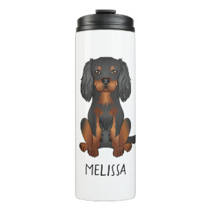 Black & Tan Cavalier King Charles Spaniel & Naam Thermosbeker