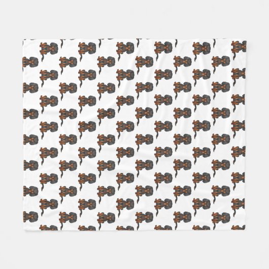 Black & Tan Cavalier King Charles Spaniel Pattern Fleece Deken (Voorkant (Horizontaal))