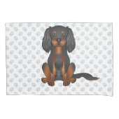 Black & Tan Cavalier King Charles Spaniel & Pootaf Kussensloop (Voorkant-Links)