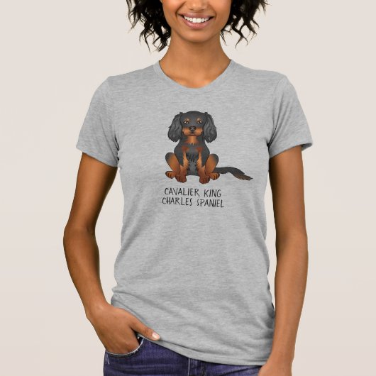 Black & Tan Cavalier King Charles Spaniel & Text T-shirt (Voorkant)