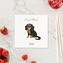 Black Tan Cavalier Wedding Cocktail Napkins Servet