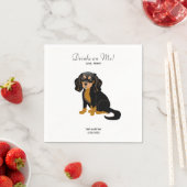 Black Tan Cavalier Wedding Cocktail Napkins Servet (Insitu)