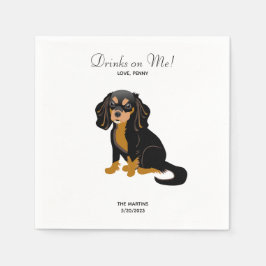 Black Tan Cavalier Wedding Cocktail Napkins Servet