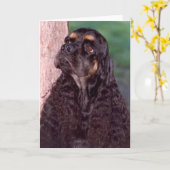 Black & tan Champion Cocker Spaniel wenskaart Kaart (Gele Bloem)