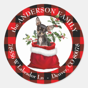 Black Tan Chihuahua Dog Lijst Ronde Sticker