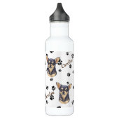 Black Tan Chihuahua Dog Pawprint Mok Waterfles (Links)